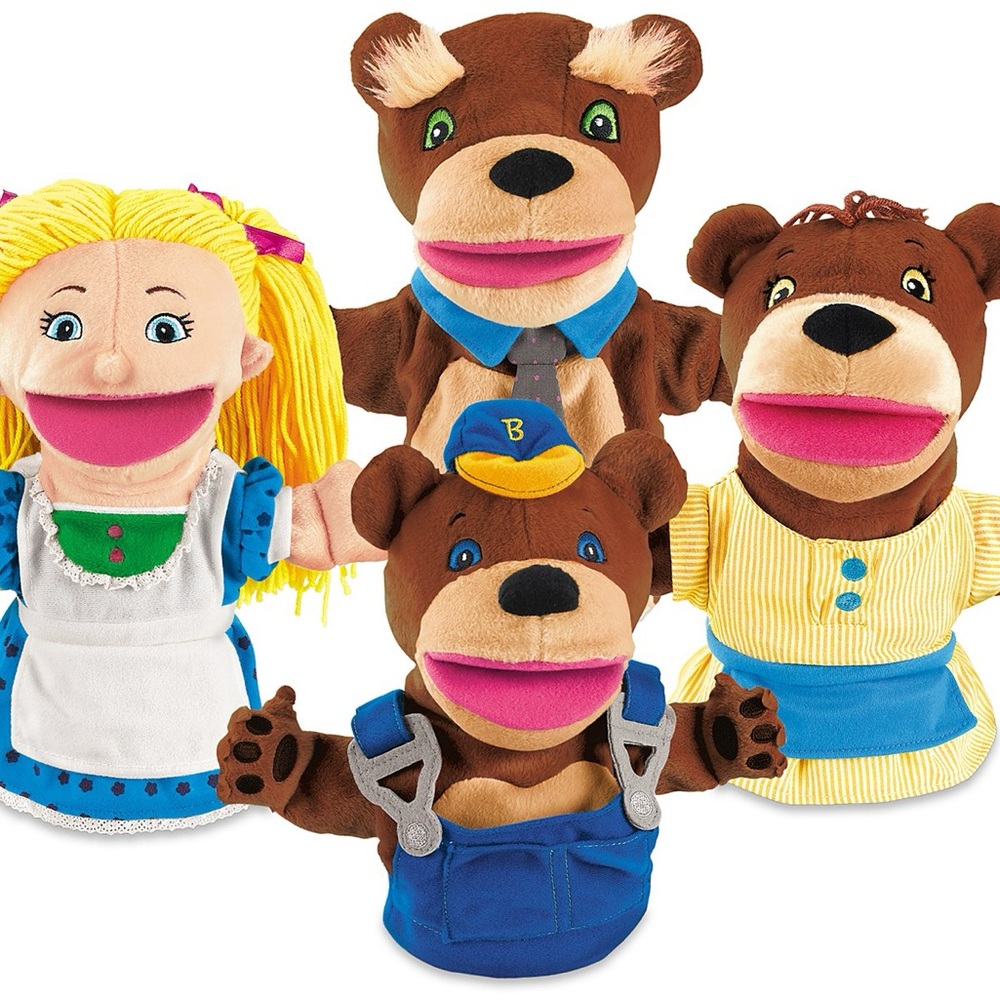 Plush goldilocks and the three Bears puppet set like new lakeshore learning